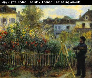 Pierre Renoir Monet Painting in his Garden